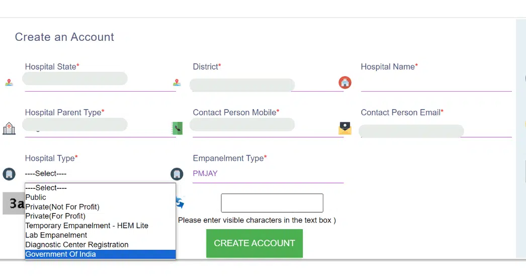 Select hospital private govt